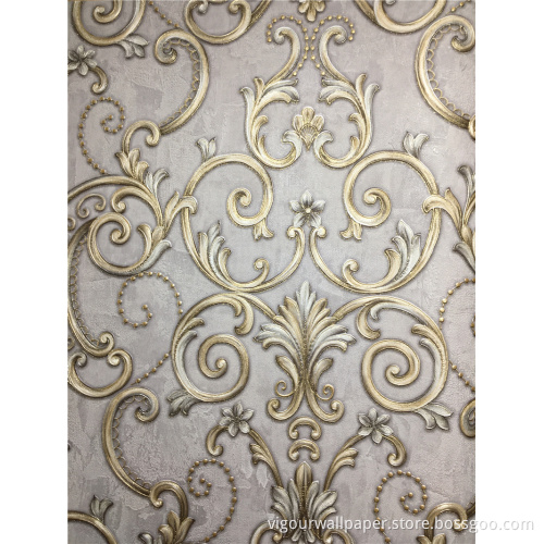 Modern Design Soundproof Damask Wallpaper